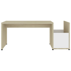 Coffee Table White and Sonoma Oak Engineered Wood