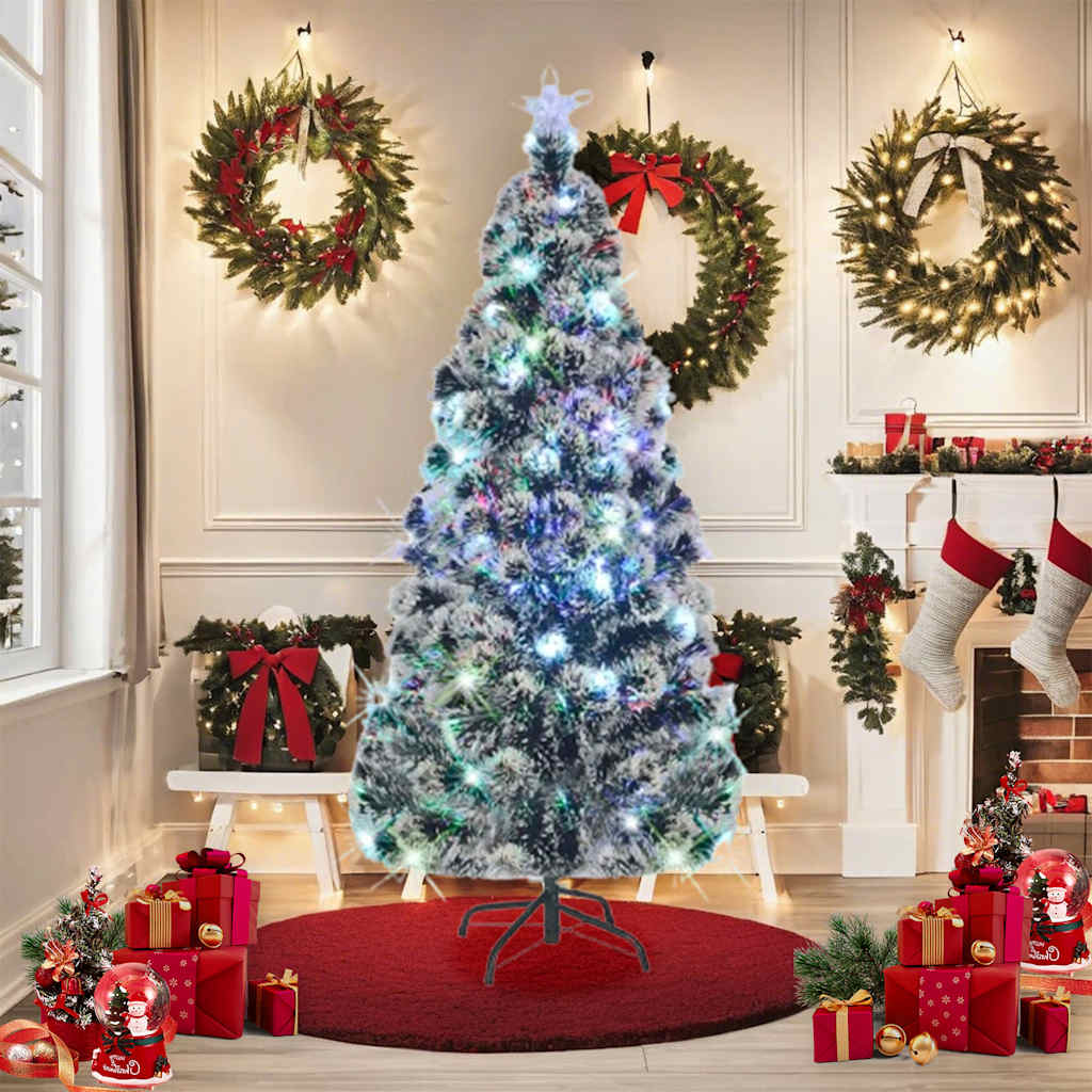 6ft green pre-lit Christmas tree with 220 branches and energy-efficient LED lights.
