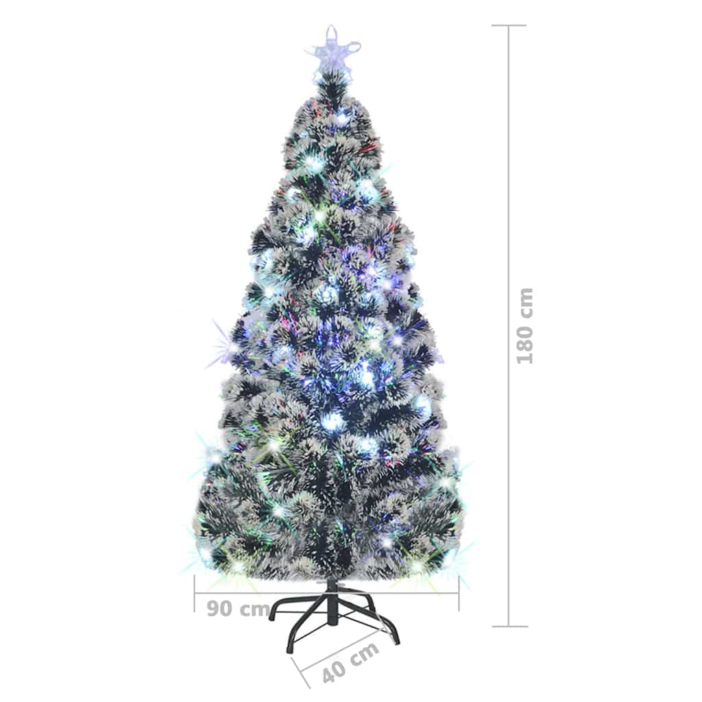 A 6ft green Christmas tree with 220 branches and colorful LED lights.