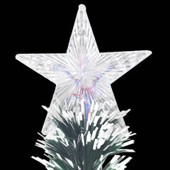 A 7 ft pre-lit fiberglass Christmas tree with 280 branches and multi-color LED lights.