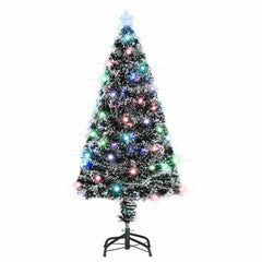 4ft green artificial Christmas tree with LED lights and sturdy steel stand.
