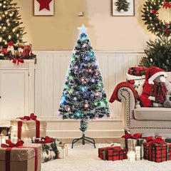 4ft green artificial Christmas tree with pre-lit LED lights and sturdy steel stand.