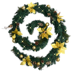 Christmas Garland Green and gold PVC 8.9 feet Christmas Garland
