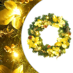 Christmas Wreath Green and gold PVC 23.6 in Decorative Inlays