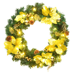 Christmas Wreath Green and gold PVC 23.6 in Decorative Inlays