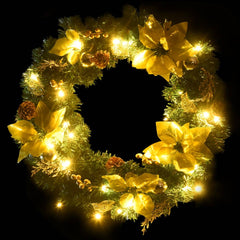 Christmas Wreath Green and gold PVC 23.6 in Decorative Inlays