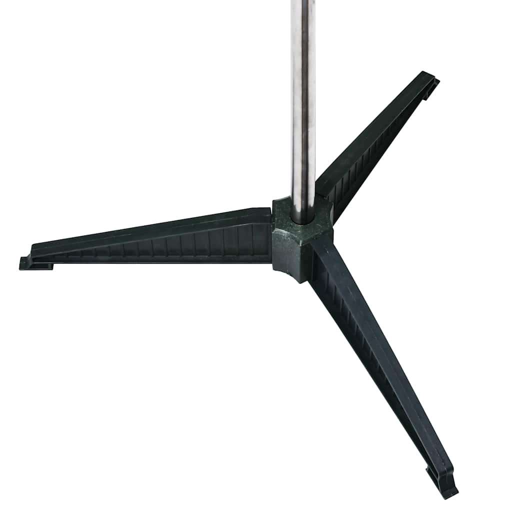 A 7ft green PVC pop-up pre-lit artificial Christmas tree with a tripod base.