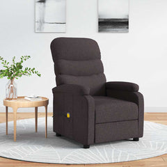 Massage Recliner Dark Brown Fabric
