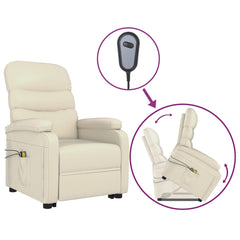 Stand up Massage Chair Cream White Faux Leather
