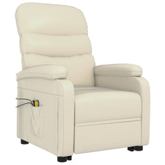 Stand up Massage Chair Cream White Faux Leather