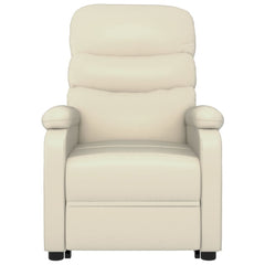Stand up Massage Chair Cream White Faux Leather