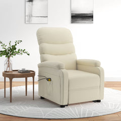 Stand up Massage Chair Cream White Faux Leather