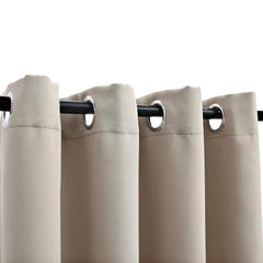 Blackout Curtains with Rings 2 pcs Beige 54x95 Fabric