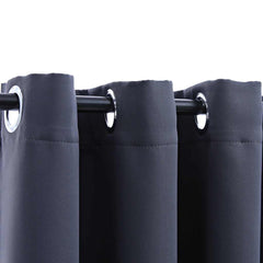 Blackout Curtains with Rings 2 pcs Anthracite 37x84 Fabric
