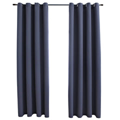 Blackout Curtains with Rings 2 pcs Anthracite 54x84 Fabric