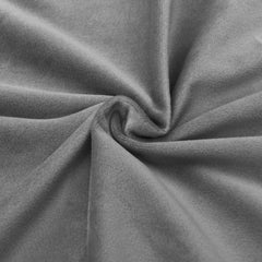 Gray velvet blackout curtain panel, 54x63 inches, with rings, shown in close-up texture.
