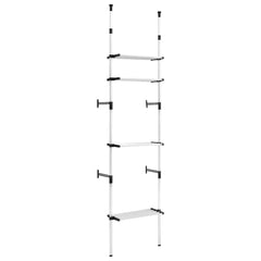 Telescopic Wardrobe System Silver and Black Aluminum, Plastic Large