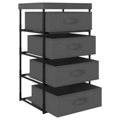 Storage Rack Steel Grey Steel, Fabric (100% Polyester) Medium