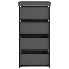 Storage Rack Steel Grey Steel, Fabric (100% Polyester) Medium