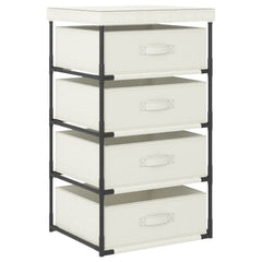 Storage Rack Cream Steel, Fabric (100% Polyester) Lightweight