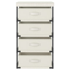 Storage Rack Cream Steel, Fabric (100% Polyester) Lightweight
