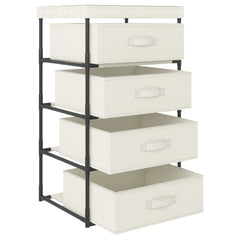 Storage Rack Cream Steel, Fabric (100% Polyester) Lightweight