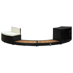 Spa Surround Black and Natural Wood