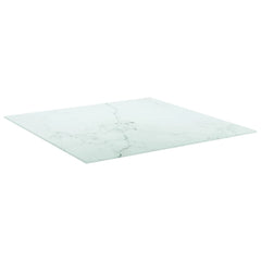 Table Top White Tempered Glass 27.6 x 27.6 in Pattern Table Top