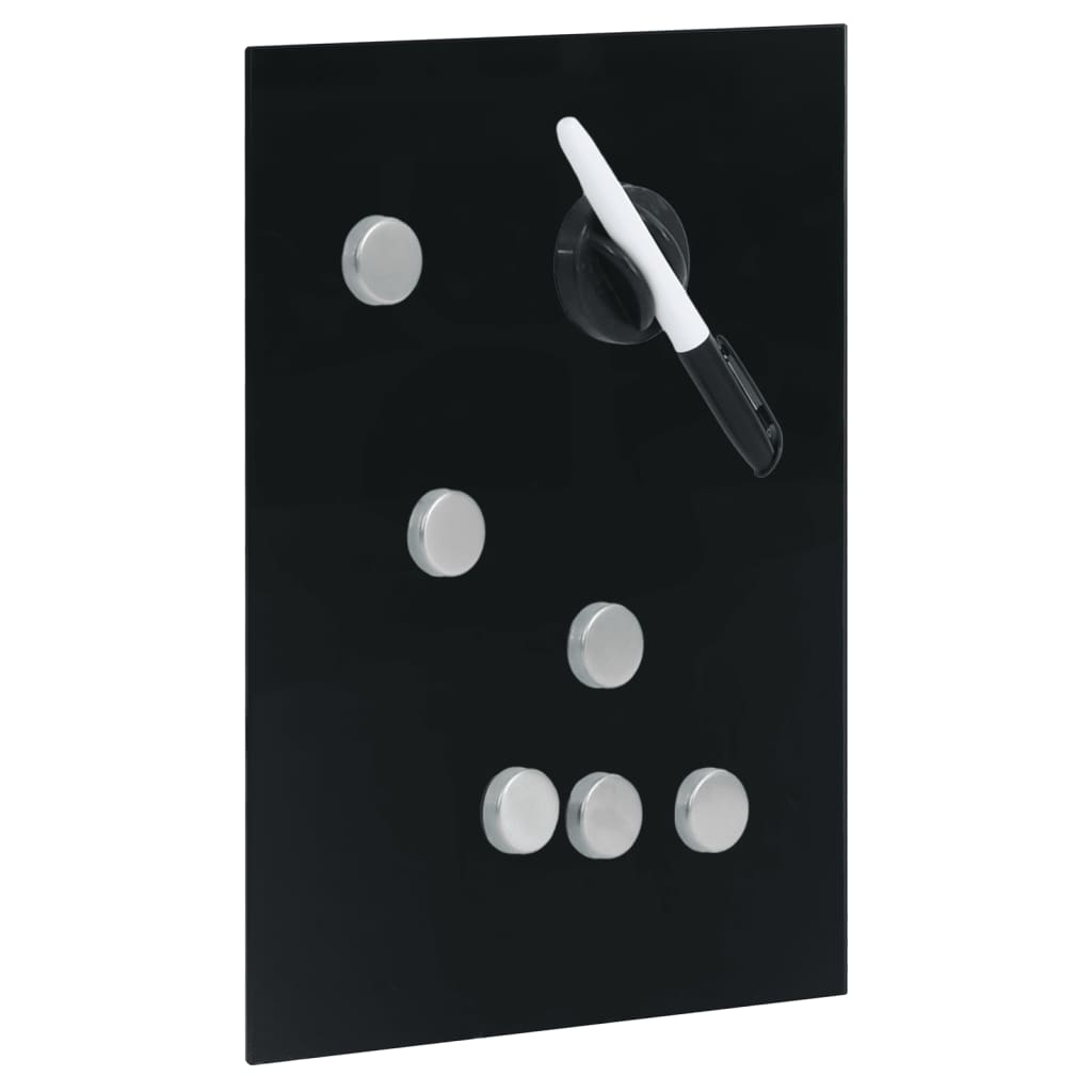 Black key box with magnetic tempered glass dry-erase board, 11.8x7.9x1.6 inches.