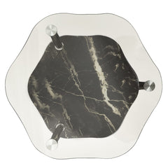 Side Table Transparent and black marble