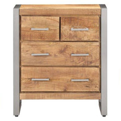 Sideboard Natural wood, grey Rough mango wood, iron