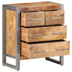 Sideboard Natural wood, grey Rough mango wood, iron