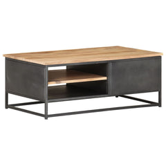 Coffee Table Natural Wood Solid Acacia wood, Powder-coated steel