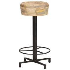 Bar Stool Set of 2 Natural Wood and Black