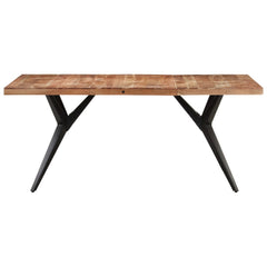 Dining Table Bleached Acacia and Black Steel