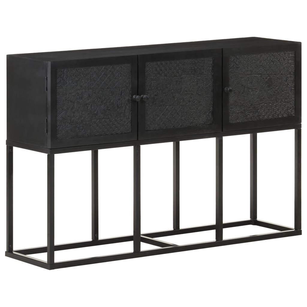 Sideboard Black Solid Mango Wood Sideboard Rectangular