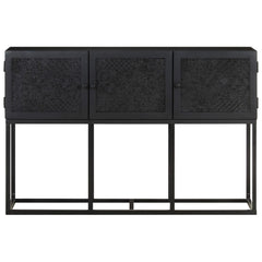 Sideboard Black Solid Mango Wood Sideboard Rectangular