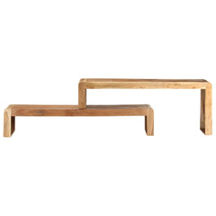 TV Cabinet Natural Wood Solid Acacia Wood Adjustable Length