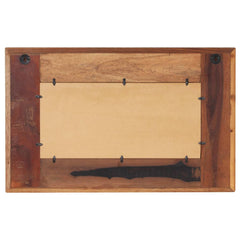 Bostome Buddha Cladding Wall Mirror made of solid reclaimed wood with unique grain patterns.