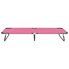 Sun Lounger Pink Powder-coated steel Large Foldable