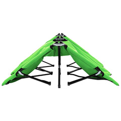 Sun Lounger Green 600 D Polyester, Powder-coated Steel Double