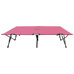 Sun Lounger Pink 600D polyester with PE coating, Powder-coated steel