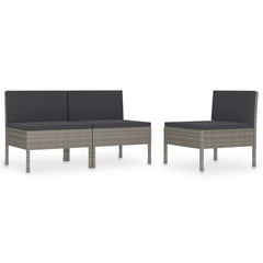 Garden Chair Set of 3 Grey