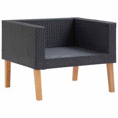 Garden Sofa Black PE rattan Single Seat Modular Garden Sofa