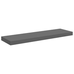 Wall Shelf High gloss grey MDF, metal 31.5 in long Wall Shelf