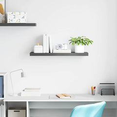 Wall Shelf High gloss grey MDF, metal 31.5 in long Wall Shelf