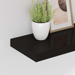 Floating Wall Shelves 2 pcs Black 19.7x9.1x1.5 MDF