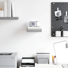 Wall Shelf Grey Honeycomb MDF, Metal 9.1 x 9.3 x 1.5 in