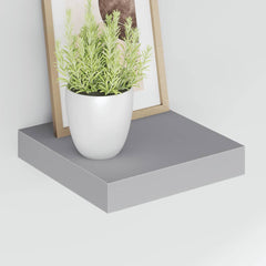 Wall Shelf Grey Honeycomb MDF, Metal 9.1 x 9.3 x 1.5 in