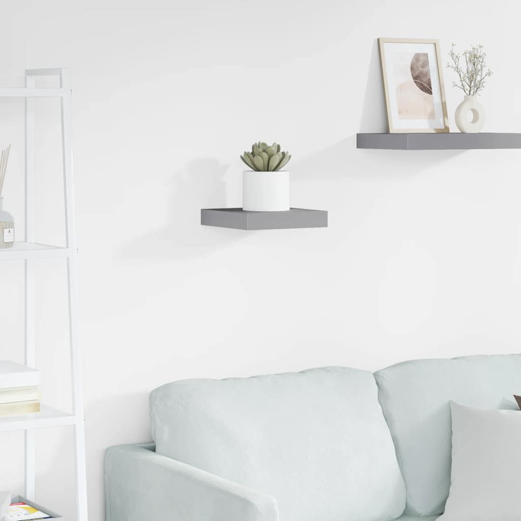 Wall Shelf Grey Honeycomb MDF, Metal 9.1 x 9.3 x 1.5 in